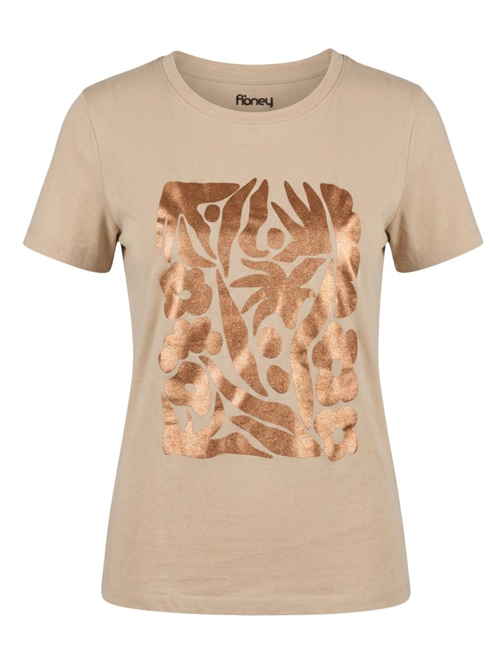 HONEY Abstract Gold Metallic Graphic Tee